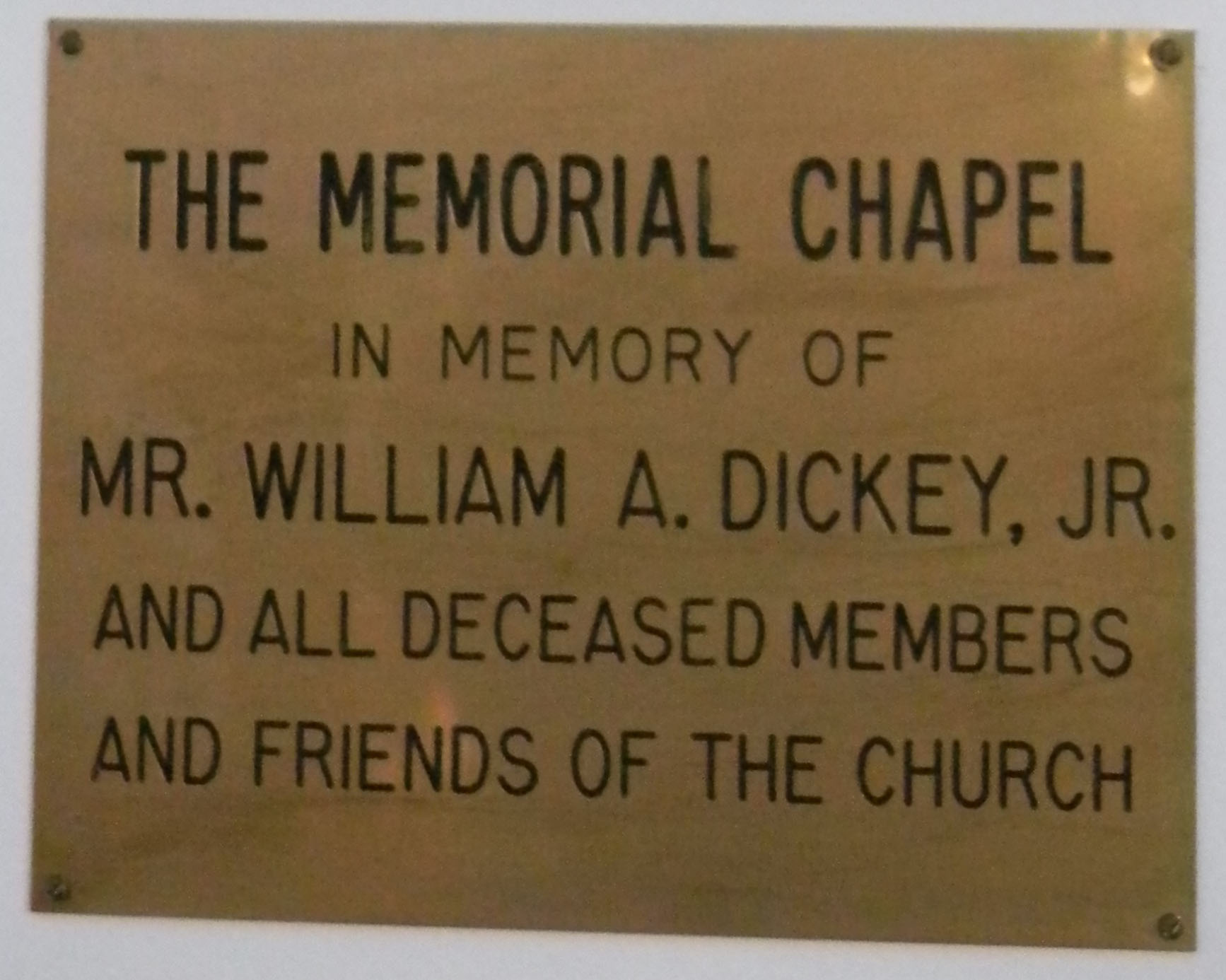 Chapel Plaque